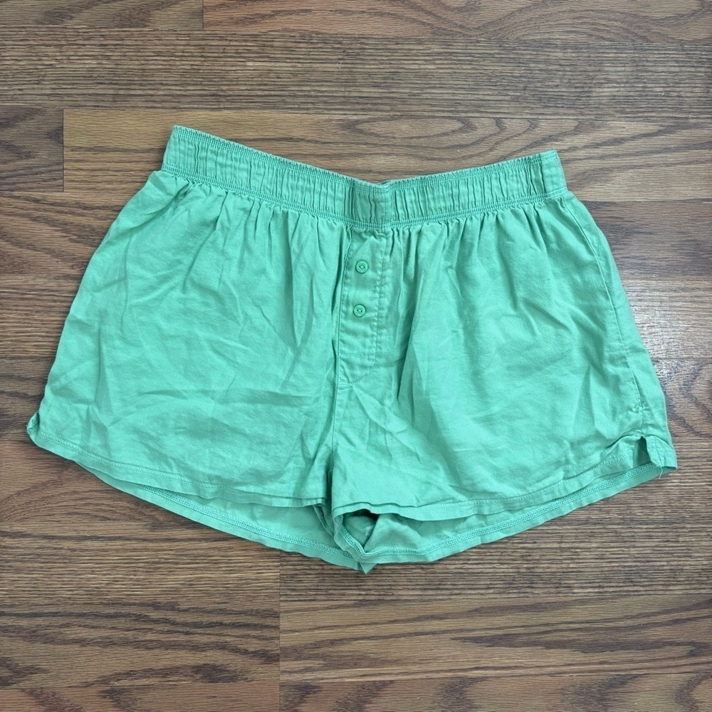 Pink Soft Jade Flannel Boxy Pajama Shorts - Picture 3 of 4